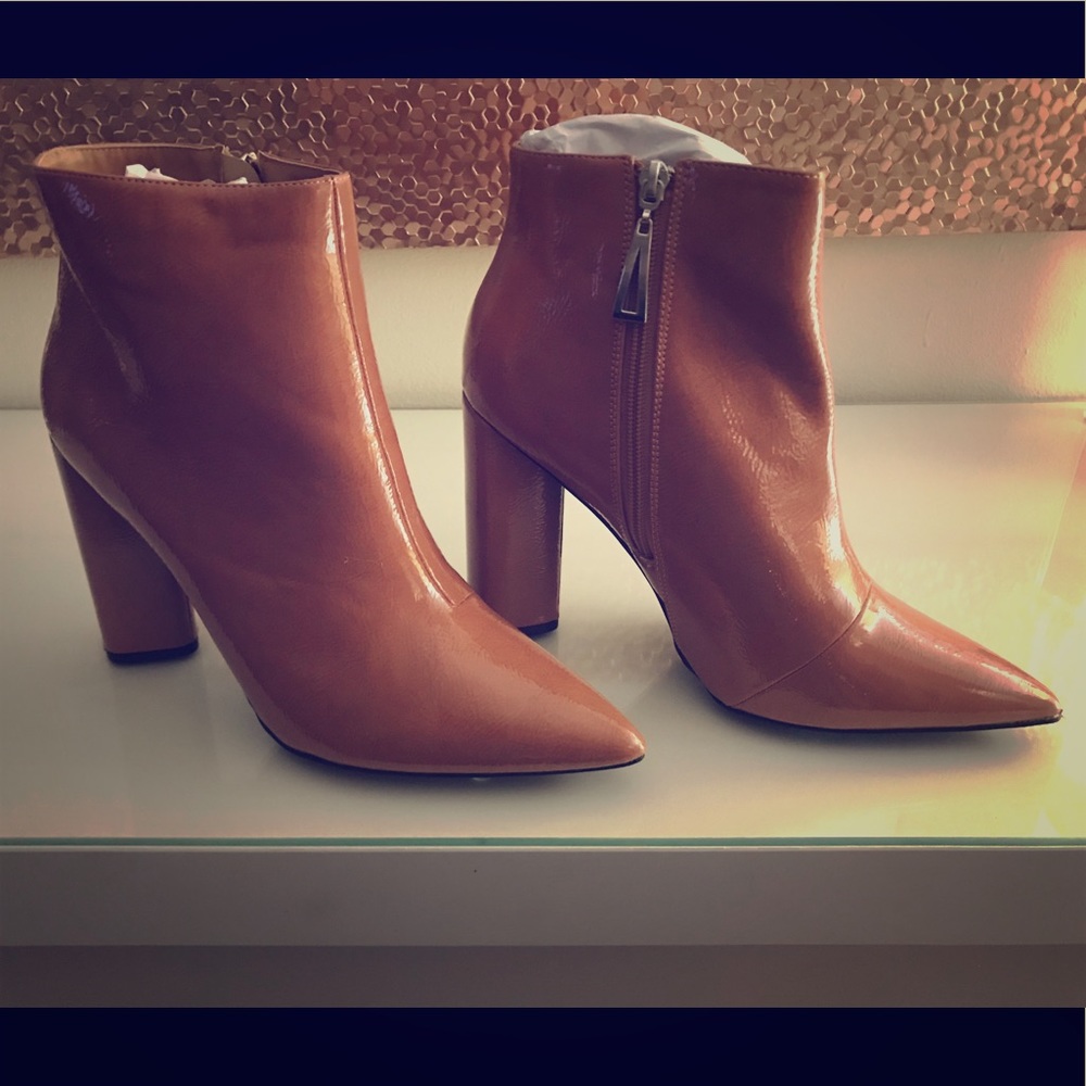 Mauve Patent Ankle Booties Size 10